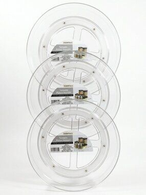 NEW 3-Piece 10" Diameter Clear Turntable/Lazy Susan Organizer Kitchen Pantry